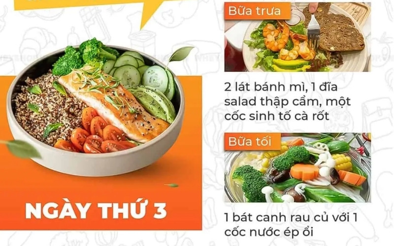 Ngày thứ ba cần duy trì thực đơn đa dạng và kiểm soát calo