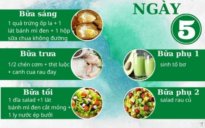 Ngày 5 với tinh bột và chất xơ giúp duy trì năng lượng lâu