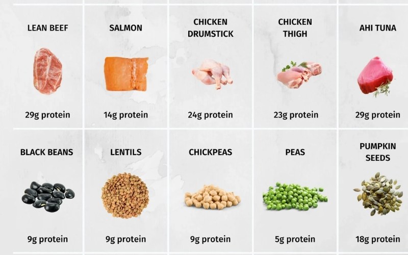 Thực đơn với protein thiết yếu