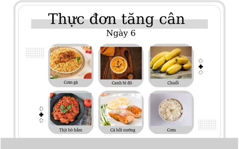 Thực đơn tăng cân ngày 6 hấp dẫn