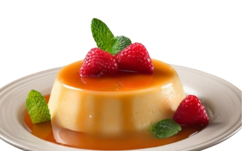 Bánh flan trái cây tươi mát bánh flan dừa béo thơm hấp dẫn