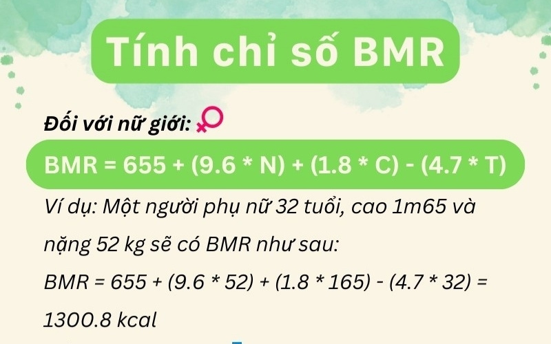 Tính toán lượng calorie cần thiết qua chỉ số BMR