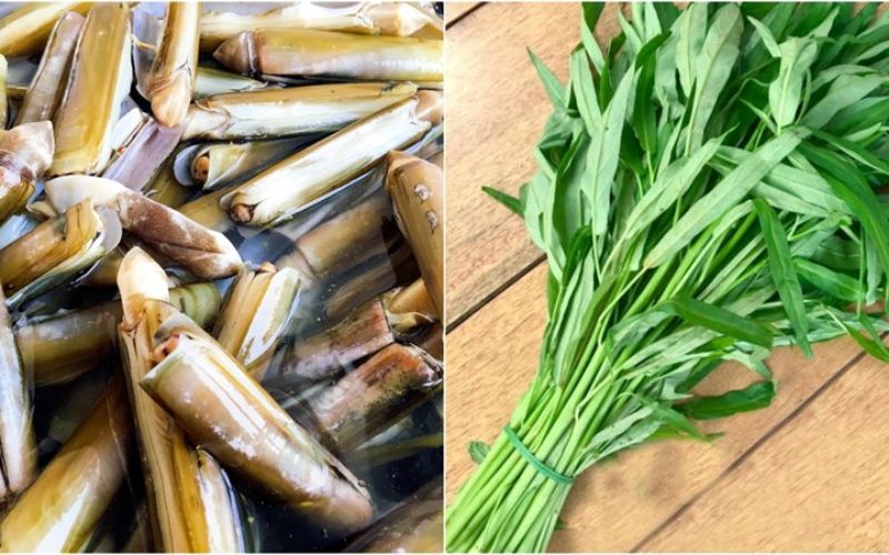 Gợi ý cách làm ốc móng tay xào rau muống giòn ngon khó cưỡng 3 Nguyên liệu làm rau muống xào ốc móng tay